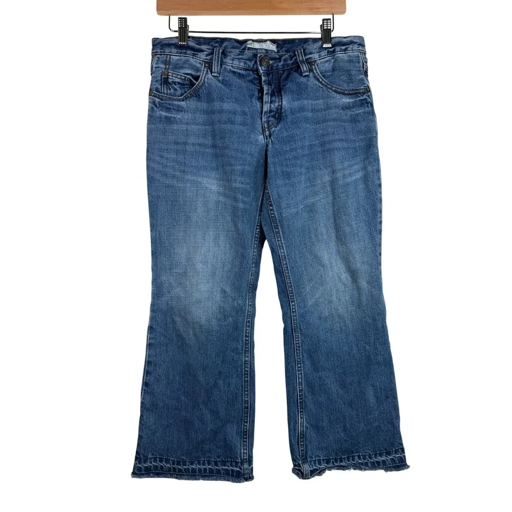 Free People Youthquake Crop Flare Jeans size 27 Blue Denim